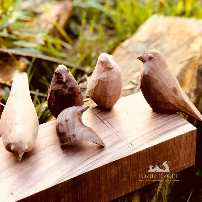 Dekoratif Ahşap 3D Oyma Kuş Modelleri