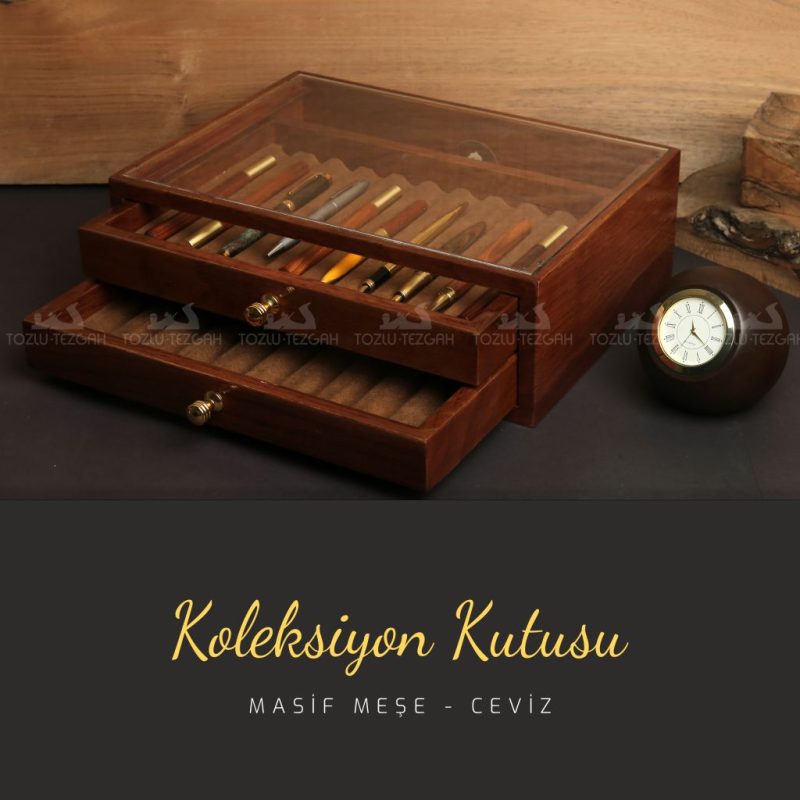 Masif Meşe Ahşap Koleksiyon Kutusu