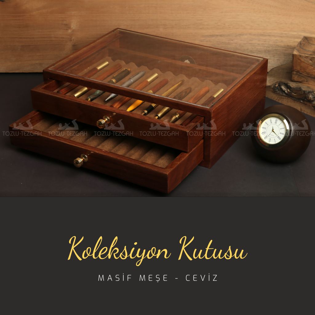 Masif Meşe Ahşap Koleksiyon Kutusu