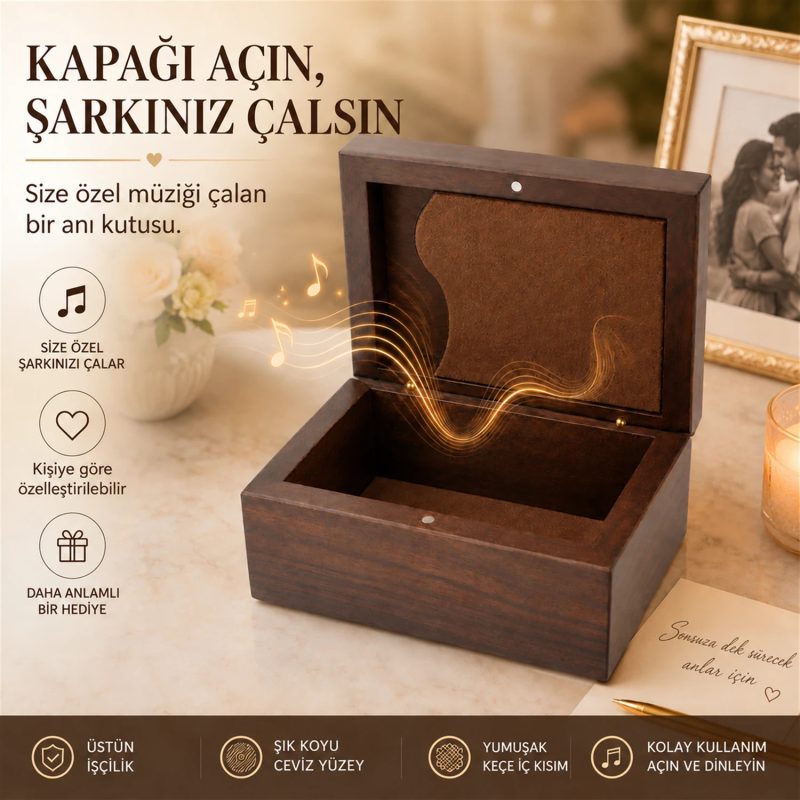 Ahşap Müzikli Kutu